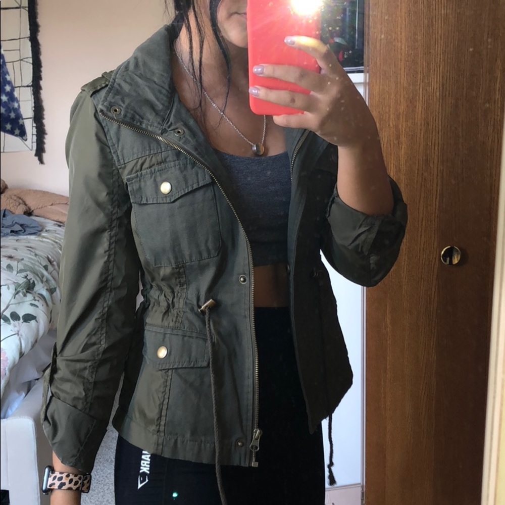 Army green utility jacket